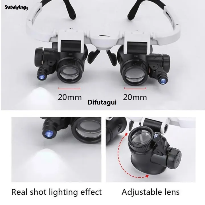 Difutagui%20Wenefang%20Sutuiying%202XLED%20Watch%20Jeweler%20Repair%20Magnifier%20Head-Mounted%20Headband%20Bargain%20Luxury%20price%20Adjustable%20New%20Magnifying%20Head%20Eye%20Glasses%20Loupe%20Lens%208X%2015X%2023X%20-%20Image%204