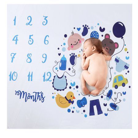 Newborn Baby Months Growth Milestone Blanket Photography Props - Main Image