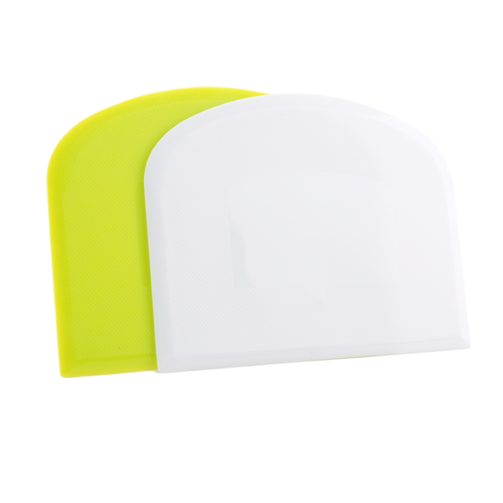 (GGBR) 2 Pieces Dough Scraper Bowl Scraper Food-Safe Plastic Dough Cutter Flexible Plastic Scraper Practical Bench Scraper