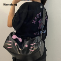 Wenefang sanrio Hello Kitty Cartoon Large Bag shoulder Leather PU Portable 2025 New Gym Bag Crossbody Large Capacity Travel Bag Personality. 