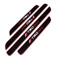 Door Sill Plate Protectors Guards Sill Scuff Cover Step Protector (TRD, Black & Red, Pack of 4pcs). 