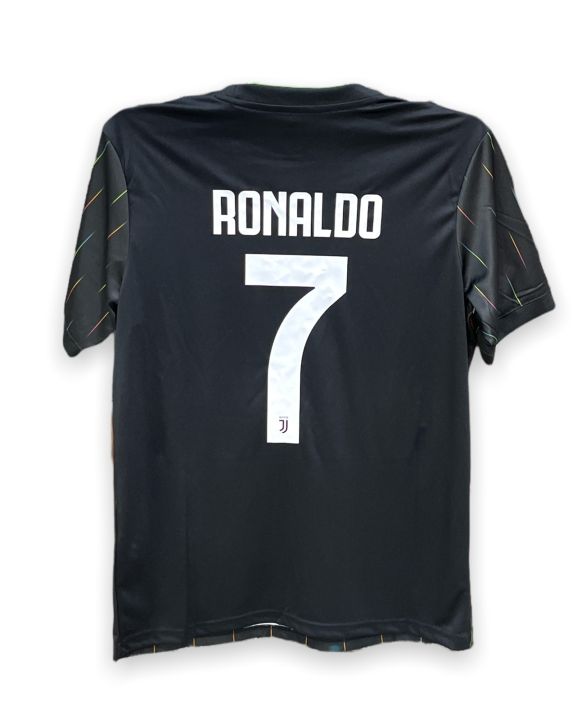 Ronaldo Printed Juventus Black Away football jersey Made In Thailand