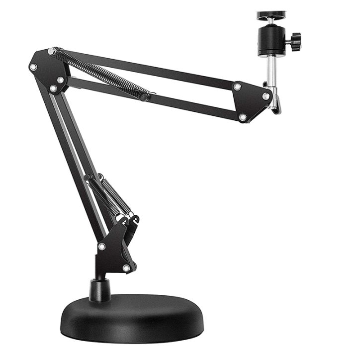 Webcam Stand for Desktop Suspension Boom Scissor Arm Stand with Upgraded Round Base,for Logitech Webcam