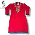 Beautiful Red Woolen Plazoset For Women. 