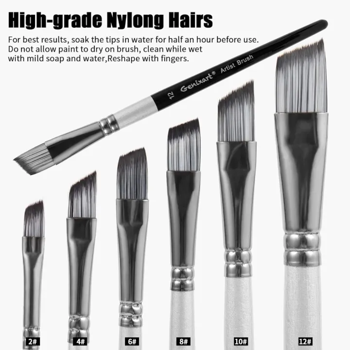 6%20Pcs%20Acrylic%20Paint%20Brushes%20Wood%20Angular%20Paint%20Brushes%20Set%20Composed%20of%20Black%20+%20Silver%2024*8*0.99cm%20Angled%20Paint%20Brushes%20For%20Oil%20-%20Image%202
