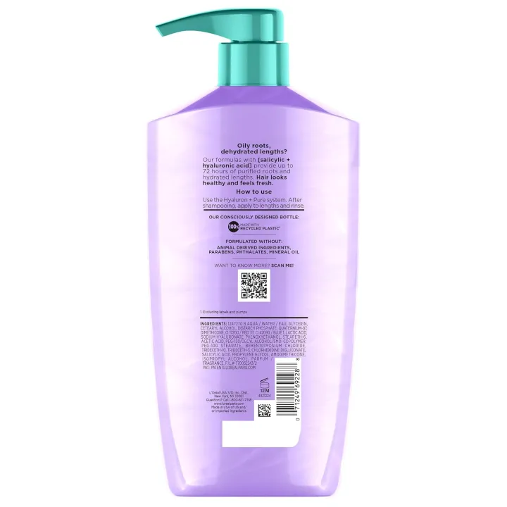L'Oreal Paris Elvive Hyaluron + Pure Conditioner 828ml