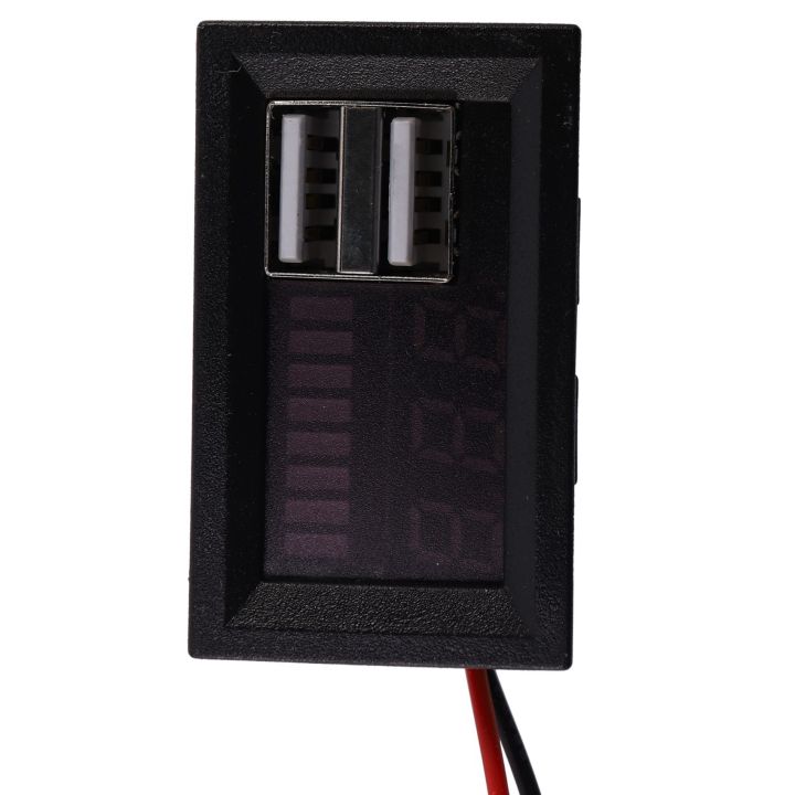 FORIDE%202X%20Red%20Led%20Digital%20Display%20Voltmeter%20Mini%20Voltage%20Meter%20Volt%20Tester%20Panel%20for%20Dc%2012V%20Cars%20Usb%205V2a%20Output%2012.6V%20Battery%20-%20Image%204