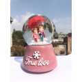 Pink Colored True Love Printed Couple Design Water Globe/Water Ball/Showpiece For Valentine. 