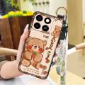Wrist Strap Wristband Phone Case For ZTE Blade A35/A55 Silicone ring Dirt-resistant protective Back Cover Kickstand Cute. 