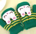 1 Pair Ease Wear  Shistu Glove Thick Plush Gloves with String Winter Warm Bear Full Finger Mittens for Boys Girls - Cutest Baby Item Ever. 
