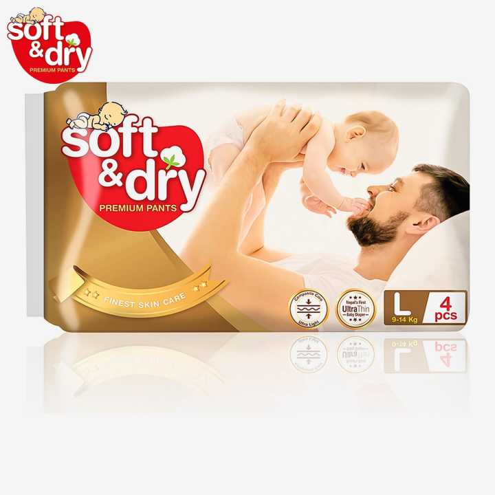 5%20packs%20Soft%20And%20Dry%20Diaper%20Large%204%20pcs/pack%20(9-14%20kg)%20-%20Image%202