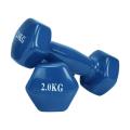 Hexagon Vinyl 2 kg Dumbbell set 2 KG x 2 Pcs | Vinyl Coated Dubbell For Home Workouts - 2KG - 1 Pair. 