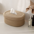 Tissue Box Cover Square Tissue Holders Cotton Rope Covers Rectangular Tissue Box Cute Accessories Decorative Organizer. 