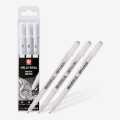 Sakura Gelly Roll White Pen, Assorted Sizes, Fine/Medium/Bold -3 Pen Set  Acid Free Water Based Chemical Proof Gelly Roll Pen 3 Pcs. 