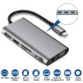 USB C Hub,10-in-1 Type C Multiport Adapter Dock With 4K HDMI, VGA, PD Charging, Gigabit Ethernet, 3 USB3.0 Port, SD/TF Card Reader Wide Compatible. 