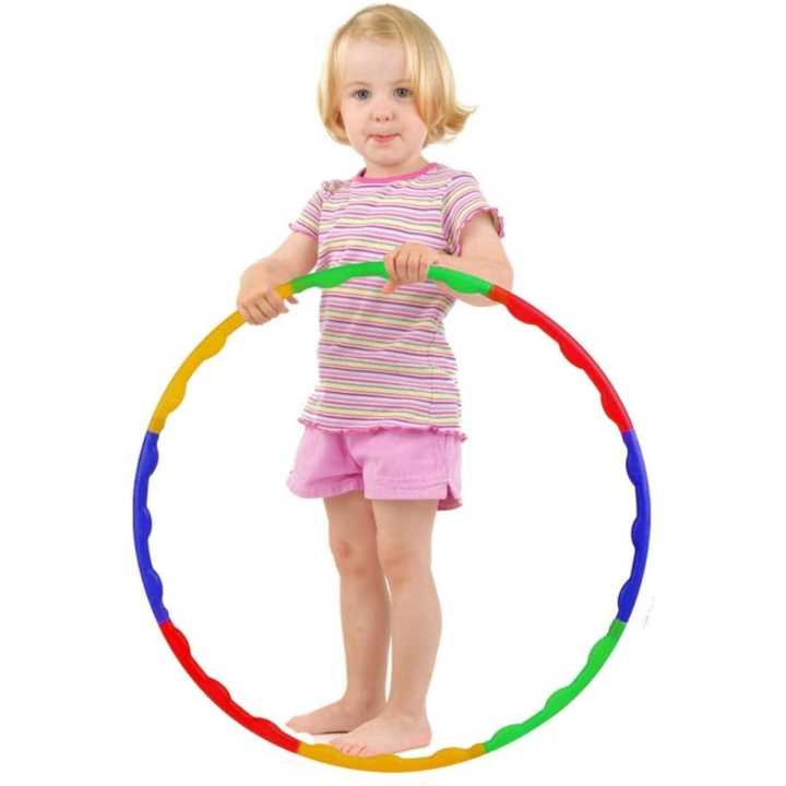 Kids Hula Hoop - Adjustable Collapsible Colourful Indoor Outdoor Fitness Gymnastic