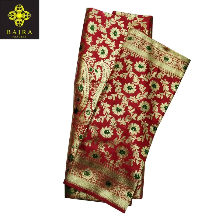 Banarasi%20Silk%20Saree%20-%20Bridal%20-%20With%20Dupatta%20And%20Blouse%20-%20Red%20-%20Various%20Design%20-%20Image%204
