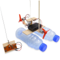 NAMUNY 2X Assembled Wind Turbine Model Boat Wooden Remote Control Boat DIY Science Educational Toys Gift Model. 