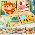 Sutuiying 3D Wooden Puzzles Hand Grab Boards Toys Tangram Jigsaw Baby Educational 2025 Toys Cartoon Vehicle Animals Puzzles Gify for Toddler. 