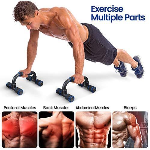 Stainless Steel Push Up Bars Pair Handles Stands Home Gym Pushup Stand Fitness Exercise Workout Training