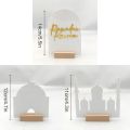 3Pcs/set Durable Moon Star Castle Ramadan Table Decoration Ornament for Ramadan Islamic Tabletop Decor Acrylic Party Home Eid Mubarak Decor. 