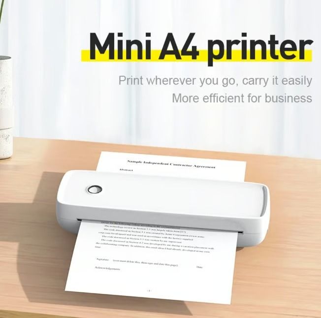 A4 Portable Thermal Printer – 203DPI Resolution, Bluetooth Wireless ...