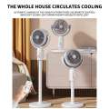 Electric Rechargeable Pedestal Fan – Remote Control, 90°-180° Auto Oscillating & Height Adjustable Table Fan with 5 Speeds & Timer for Home, Office & Outdoor Use. 