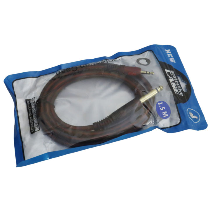 6.35mm%20'1/4%20inch'%20Male%20Mono%20Plug%20to%203.5mm%20Male%20TRS%20Stereo%20Professional%20Audio%20Jack%201.5M%20Cable%20-%20Image%206