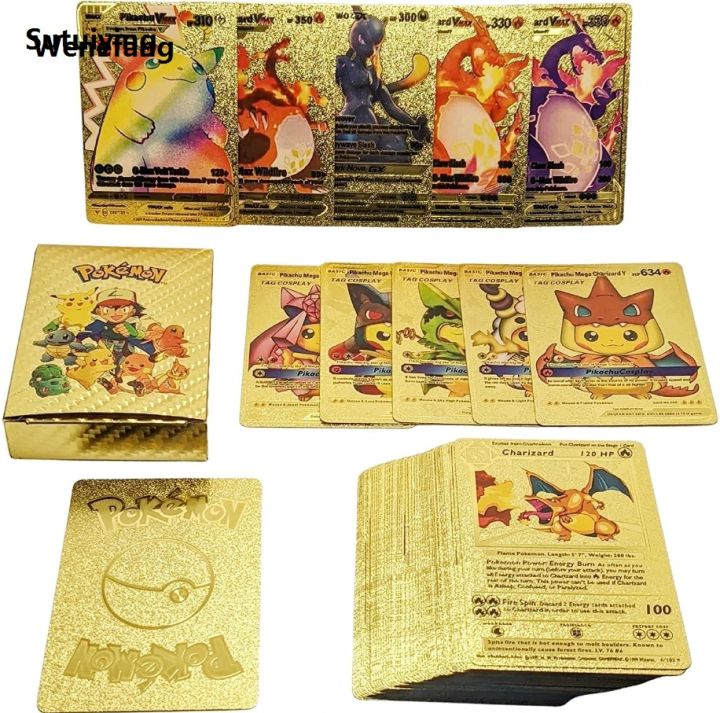 Wenefang%20Sutuiying%20Hot%2055Pcs%20Pokemon%20Gold%20Foil%20Card%20VMAX%20GX%20Cards%20English%20French%20Fifty%20percent%20discount%20Luxury%20Spanish%20Pikachu%20Charizard%20Arceus%20Colour%20Pok%C3%A9moned%20Cards%20Gift%20-%20Image%205