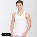 (Pack of 3) Lux Cozi Men White Sleeveless Aircool Cotton Vest Sando - Fashion | Sando For Men | Men's Wear |. 