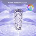 Crystal Table Lamp With 8 Rgb Color, Remote Control, Rechargeable Table Lamp With Usb Charging Port. 