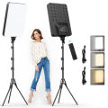 2-Pack Combo LED Video Light Kit Heorryn 2700-7500K Dimmable Photography Lighting with Remote and 75inches Stand CRI 96+ Studio Lights for TikTok YouTube Game Streaming Video Photography. 