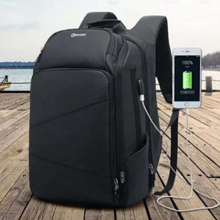 POSO%20Laptop%20Backpack%20For%20Unisex%20-%20Black%20%7C%20Fashion%20Polyester%20Outer%20Cover%20Bag%20With%20Arcuate%20Shoulder%20Strap%20Backpack%20-%20Image%203