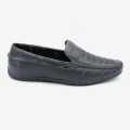 4018 Black Horse Black Color Leather Front Pattern Design Loafer For Men. 