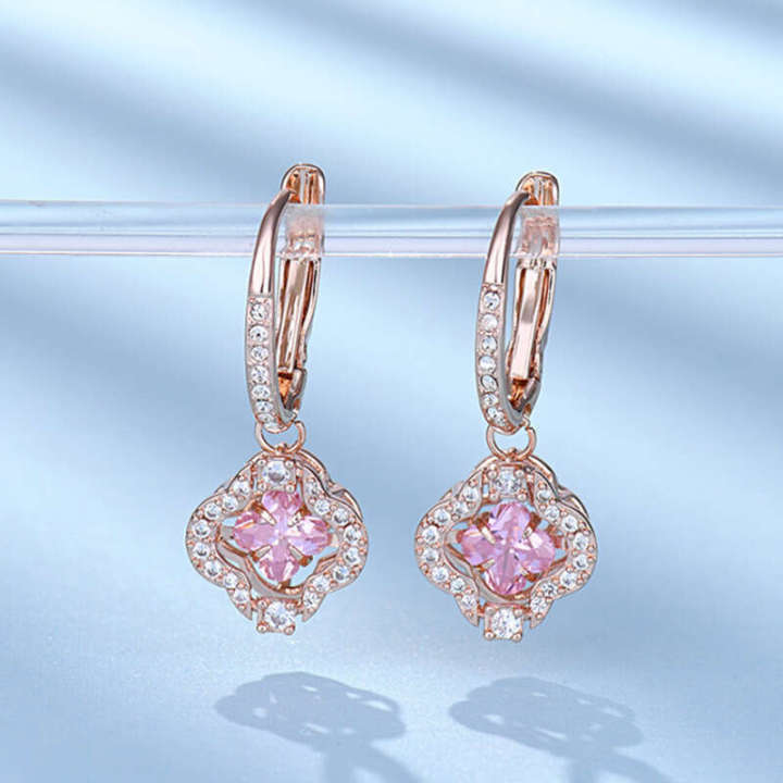 Shijia%20Classic%20Beating%20Heart%20Heart-shaped%20Flower%20Pink%20Four-leaf%20Clover%20Necklace%20Womens%20fashion%20casual%20Earrings%20Bracelet%20Set%20-%20Image%202