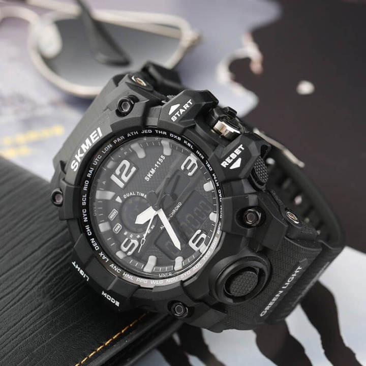 SKMEI 1155 Dual Time Digital Analogue Mud Master Waterproof Watch