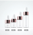 Mini Born 10/20pcs Mini Dropper Bottles Glass Empty Essential Oil AromaNew style therapy Bottles Rose Gold Cap Pipettes Bottles 1ml 2ml 3ml 5ml. 
