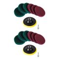 JAERBEE 2X 4 Inch Drill Power Brush Tile Scrubber Scouring Pads Cleaning Kit, Heavy Duty Household Cleaning Tool. 