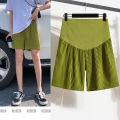 Maternity shorts 2022 summer thin trendy mom loose straight pants fashion wear outside Internet celebrity pants casual belly pants. 