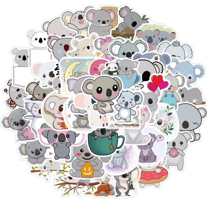 50%20Non-Repeating%20Cute%20Koala%20Graffiti%20Personalized%20Decoration%20for%20Suitcases%20Skateboards%20Waterproof%20PVC%20Removable%20Stickers%20-%20Image%202