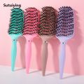 Sutuiying 1pcs Bristle Nylon Hair Brush Girls Hair Scalp Massage Comb Women Portable Wet Curly Detangle Hair Brush for Salon Hairdressing Styling T. 