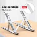 Aluminum Alloy Metal Adjustable Laptop Stand for 10 to 17 Inches Macbook/Laptops/Tab. 