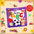 Dreamland Baby My First Cloth Book ABC with Squeaker and Crinkle Paper Cloth Books for Toddler Kids Early Development Cloth Book. 