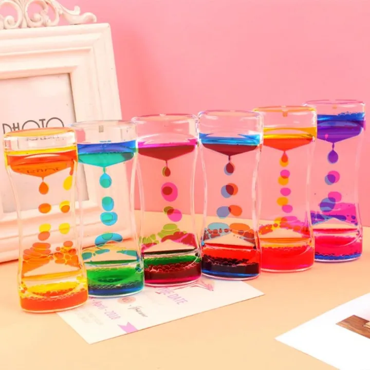 Calming Visual Double Colors Oil Hourglass Timer Creative Descending ...