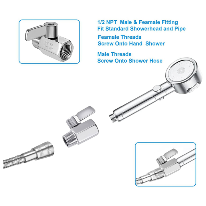 NAMUNY%20Shower%20Shut%20Off%20Valve,%20304%20Stainless%20Steel%20Mini%20Ball%20Valve%20NPT%20Thread(1/2Inch%20Male%20x%201/2Inch%20Female),2%20Pack%20-%20Image%205