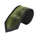 Black One Line Mint Colored Braided Neck Tie For Men. 