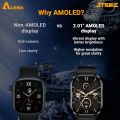 Alewa Strike Amoled Smart Watch 2.01" Large Display | Bluetooth Calling | IP67 WaterProof | Metal Body | Extra Strap | G-Sensor. 