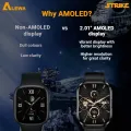 Alewa Strike Amoled Smart Watch 2.01" Large Display | Bluetooth Calling | IP67 WaterProof | Metal Body | Extra Strap | G-Sensor. 