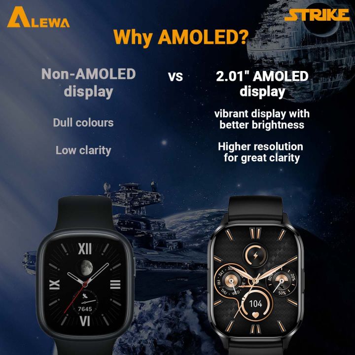 Alewa%20Strike%20Amoled%20Smart%20Watch%202.01"%20Large%20Display%20%7C%20Bluetooth%20Calling%20%7C%20IP67%20WaterProof%20%7C%20Metal%20Body%20%7C%20Extra%20Strap%20%7C%20G-Sensor%20-%20Image%204