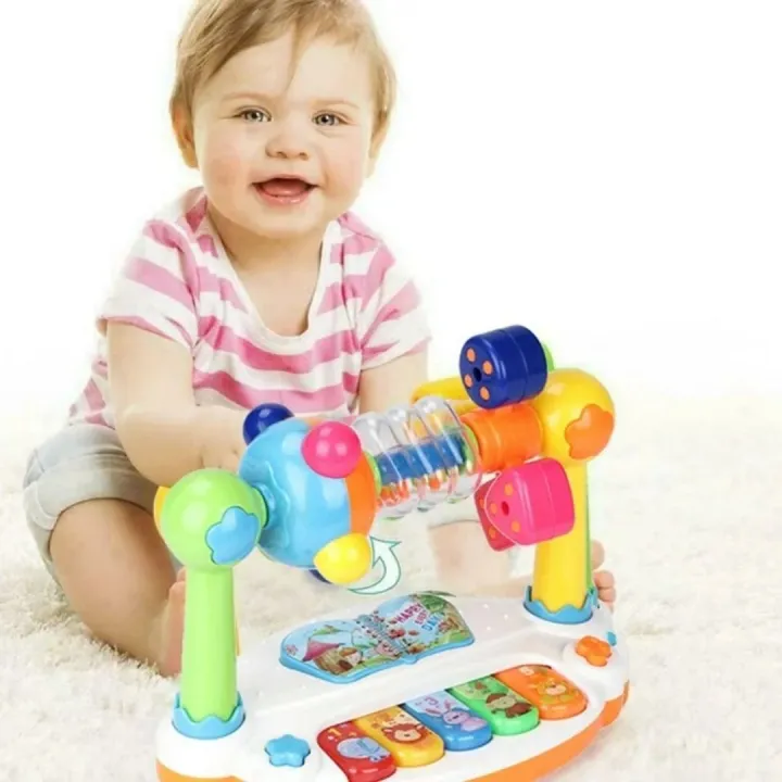 Baby Rotating Piano Musical Toy Lights Music Fun Daraz np